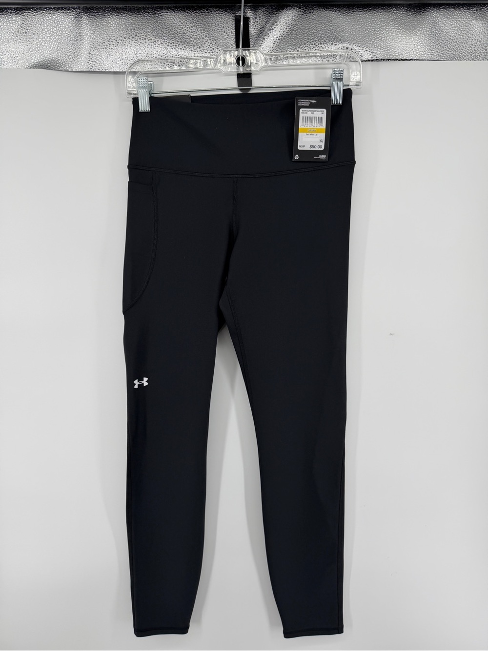 Under Armour Athleisure Activewear Black Tech HiRise Compression Leggings SzM
